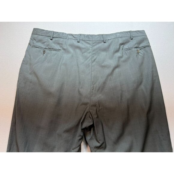 Roberto Villini Men's Pleated Dress Pants Cuffed Hem Size 46 Gray Solid Pockets - Picture 12 of 15